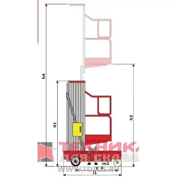 LEMA LM WPAM-1B-080 AC 130 кг 8 м Несамоходный сетевой телескопический подъемник в Ульяновске, Грузоподъемность: 130 кг, Высота подъема, м.: 8 м, Тип питания: сетевые (AC) купить по выгодной цене 100kwatt.ru