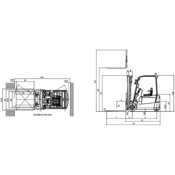 XILIN CPD20SA-16 Li-ion 1,6 т 3 м Погрузчик электрический трехопорный (900 мм 48V/350AH/100A) арт. 1025894 в Ульяновске купить по выгодной цене 100kwatt.ru