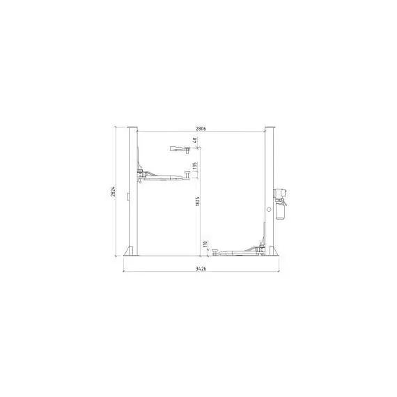 SYSTEM T4i 380В Двухстоечный подъемник с нижней синхронизацией (прямые лапы) в Ульяновске, Грузоподъемность: 4 тонны (4000 кг), Напряжение: 380 В, Варианты модели: с прямыми лапами купить по выгодной цене 100kwatt.ru