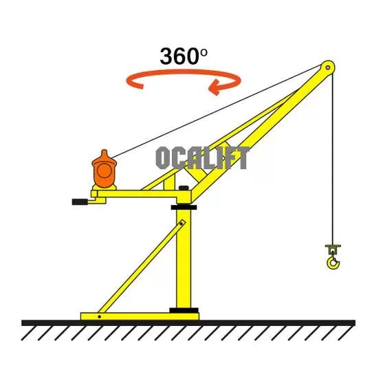 OCALIFT KADET 400 кг Мини кран переносной поворотный со стрелой (без лебёдки) в Ульяновске купить по выгодной цене 100kwatt.ru