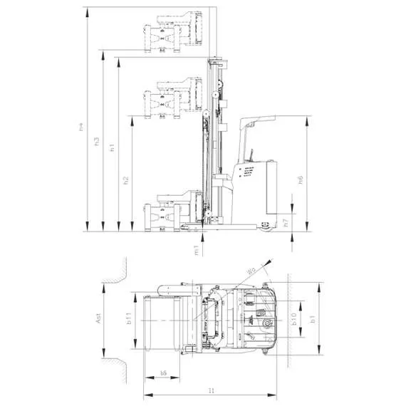 GROS (MIMA) MC15 1,5 т 4,5 м Самоходный штабелер узкопроходный с трехсторонней обработкой груза в Ульяновске, Грузоподъемность: 1.5 тонны (1500 кг), Высота подъема вил, м.: 4.5 м, Напряжение: 48 В, Тип батареи: Кислотная, обслуживаемая купить по выгодной цене 100kwatt.ru