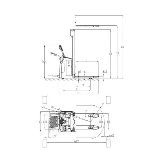 GROS (MIMA) MB1545LC-Li-ion FFL 1,5 т 4,5 м Самоходный штабелер с платформой и свободным подъемом в Ульяновске купить по выгодной цене 100kwatt.ru