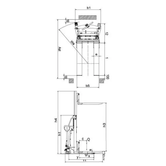 OXLIFT SES15 2500 мм 1500 кг Штабелер с электроподъемом и раздвижными вилами в Ульяновске, Грузоподъемность: 1.5 тонны (1500 кг), Высота подъема вил, м.: 2.5 м, Тип батареи: Кислотная, обслуживаемая купить по выгодной цене 100kwatt.ru