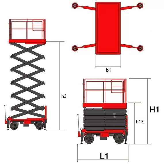 OXLIFT QZ-050-070 7000 мм 500 кг Самоходный (поводковый) подъемник ножничного типа с питанием от АКБ в Ульяновске купить по выгодной цене 100kwatt.ru