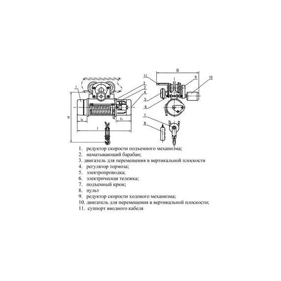 TOR CD 3 т 12 м Стационарная Таль электрическая арт. 1093128 в Ульяновске купить по выгодной цене 100kwatt.ru