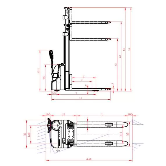 OXLIFT AX 1230H 3000 Мм 1200 Кг Самоходный Штабелер в Ульяновске купить по выгодной цене 100kwatt.ru